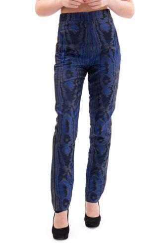 Christopher Kane Blue,Black Shimmer Leather Pannel Trousers Womans Rtp£1,105 - Picture 1 of 16