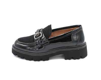 Keys scarpe da donna mocassini pelle vernice cavallino nero da