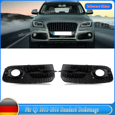 Lüftungsgitter passend für Audi Q5 8R SQ5 2012-2016 Glanz Schwarz Nebelgitter