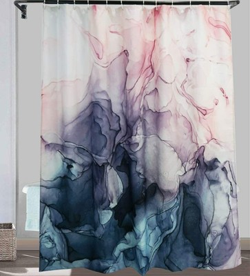 Yokii Extra Long Fabric Shower Curtain 78 Inch Abstract Pastel Blush And Blue O Ebay