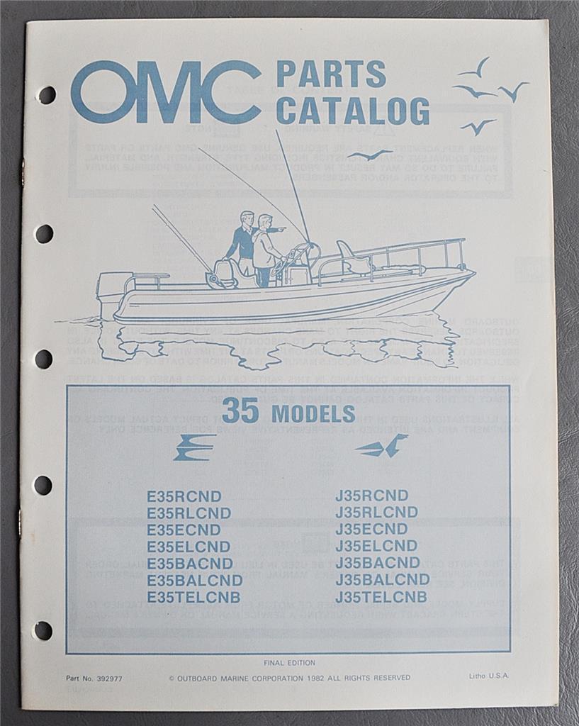 1982 OMC Evinrude/Johnson 35HP Outbd Mtrs Parts Catalog 14 Model P