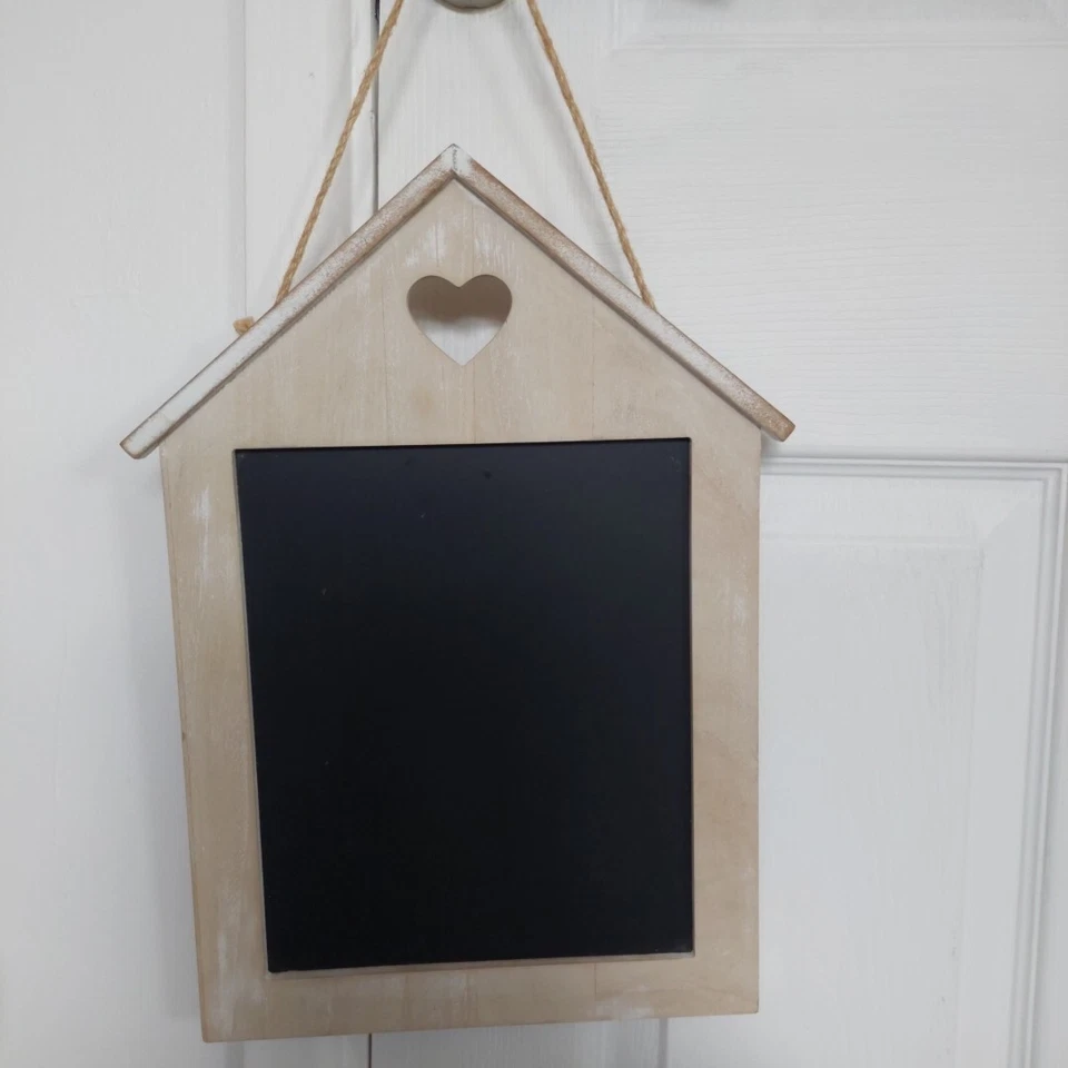 Handmade Vintage House Hut Chalkboard, Heart Cut Out Home Decor Interior WAS £20 - Image 2 of 2