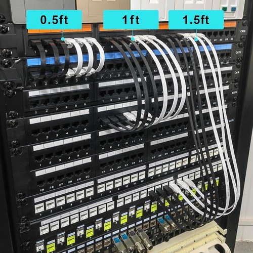 Pack of 5 Short Cat 6 Ethernet Cables with RJ45 - 0.5ft for Optimal Connectivity - Picture 7 of 8