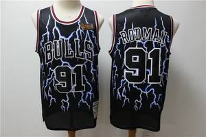 black rodman bulls jersey