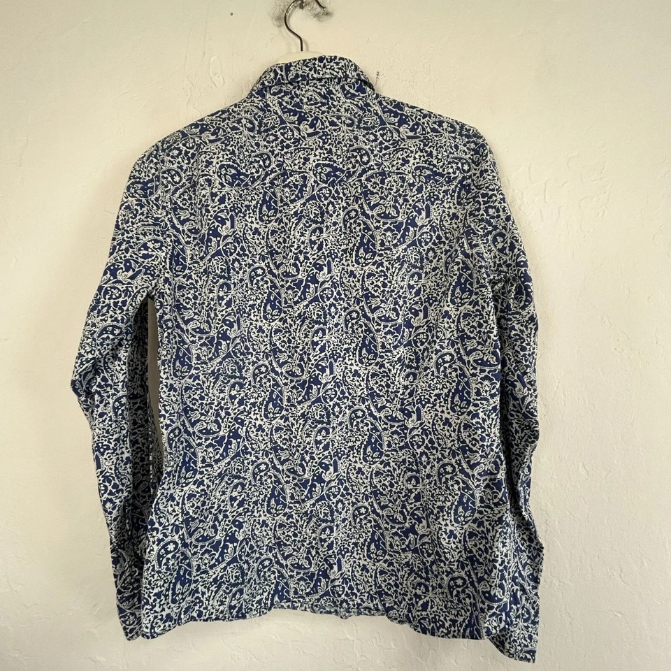 Camisa Brooks Brothers Liberty Art Telas Algodón Azul Paisley Abotonada Talla 8 Foto 2 de 4