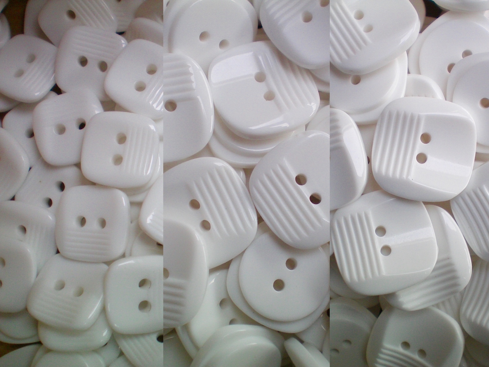 Square 15mm 23mm 32mm White Pattern 2 Hole Polished Jacket Buttons ...