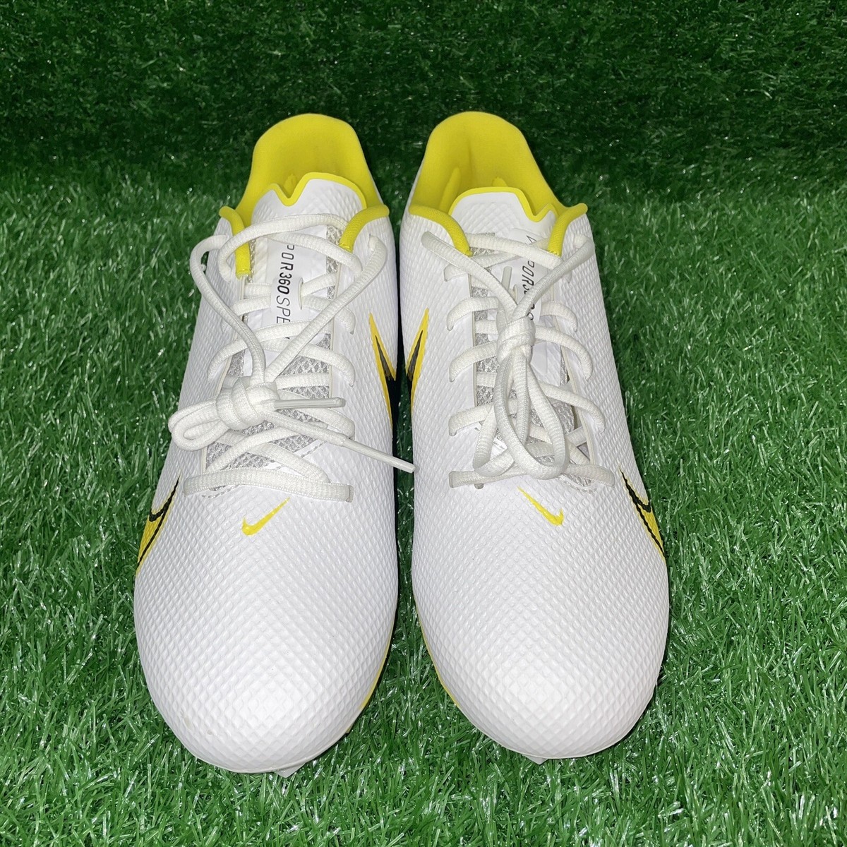 Nike Vapor Edge Speed 360 White Yellow Football Cleat Men Size 10