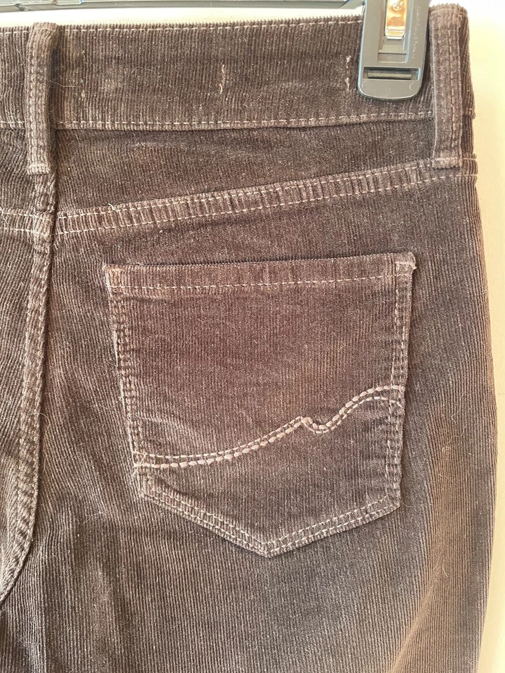 NYDJ Dark Brown Stretch Straight Corduroy Marilyn Pants Size 4P Perfect - Image 4 of 4