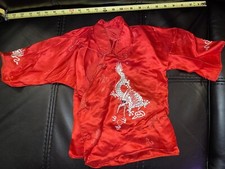 PRE-WWII Red Japanese Boys/Baby Silk Outfit