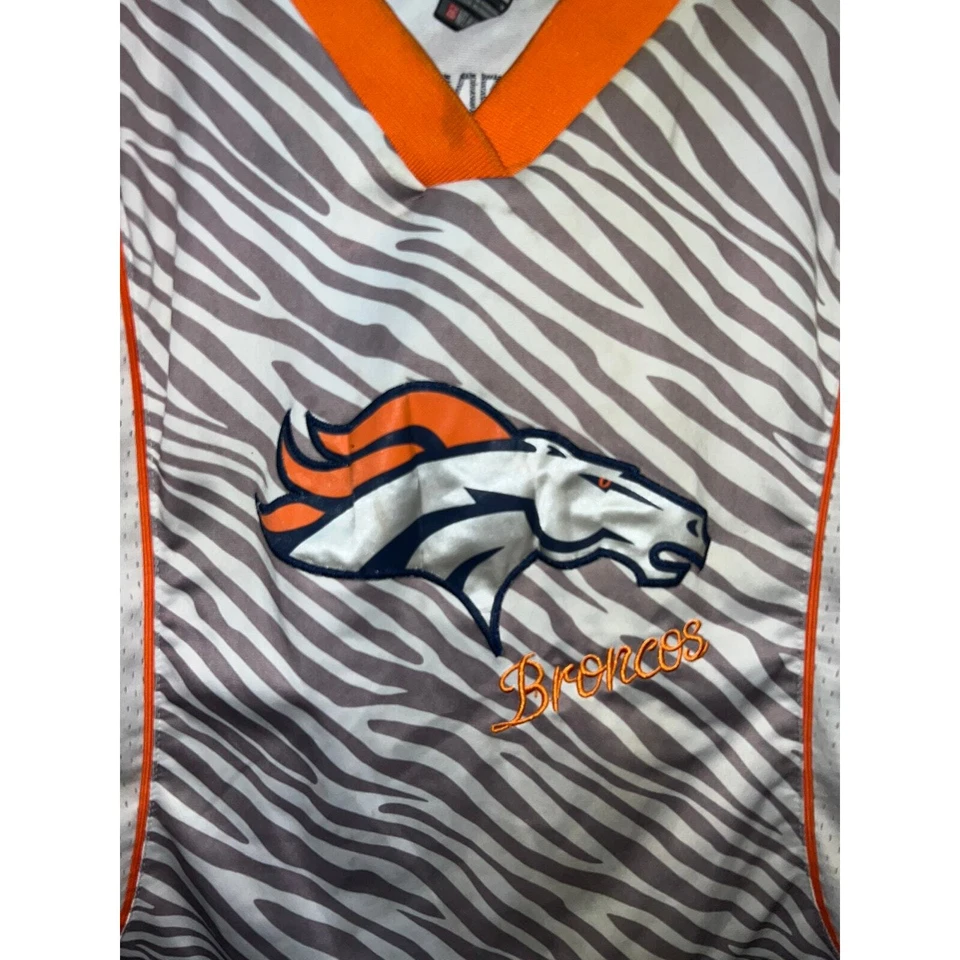 Camiseta para mujer Peyton Manning Denver Broncos NFL Fútbol Tigre Rayas Top M Foto 2 de 4