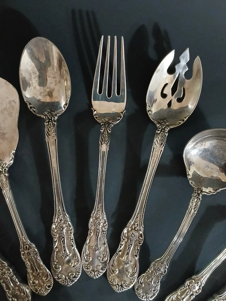 Juego de utensilios para servir chapados en plata de toalla de colección 8 piezas Foto 4 de 4