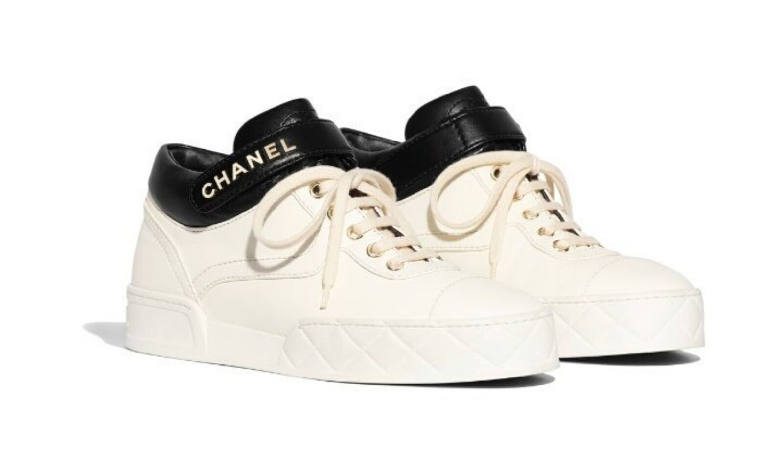 Chanel CHANEL Coco Mark Canvas Sneakers Black x White P13931