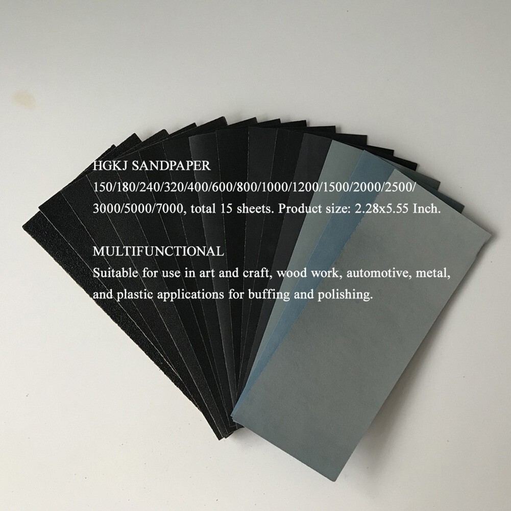 Sand Paper Sandpaper 1 Set 14*6mm 1507000 Grit 15pcs 2.28x5.55 Inch Cars eBay