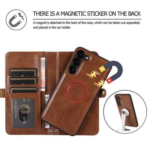 Custodia portafoglio pelle magnetica rimovibile per Samsung S25 S24 S23 S22 S21 A53 A73 - Foto 43 di 90