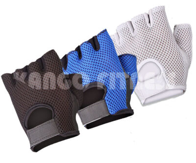 NEU GEPOLSTERTE MESH NETZ LEDER GYM TRAINING HANDSCHUHE FITNESS RADFAHREN SUPERSPORT