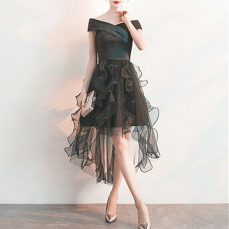 Black mesh ruffle dress 2025