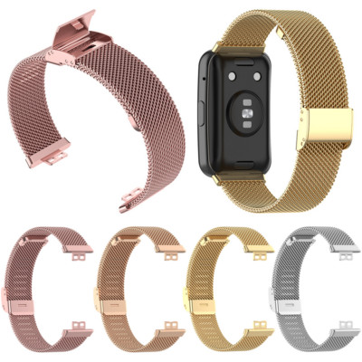 Metal Buckle Watch Band Stainless Steel Band Strap for Huawei Watch Fit/Fit New