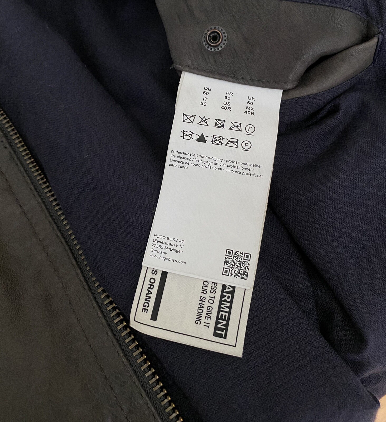 Boss Hugo Boss Orange Label Leather Bomber Jacket Size US 40 IT 50 | eBay