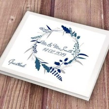 Personalised Wreath Design Guestbook - Various Colours
