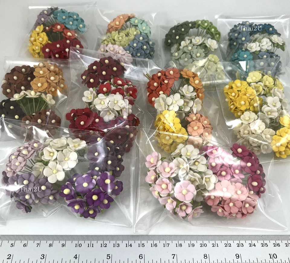 5/8" or 1.5cm - 500 Cottage MIXED 10 bags Paper Flower Craft Scrapbook (S10-A10) - Image 3 of 4