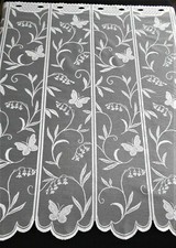 Scheibengardine Schmetterlinge  160  cm  breit / 80 cm Hoch Kurzgardine Landhaus