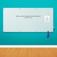 Magnetic Glass Dry Erase WhiteBoard White 96 x 48