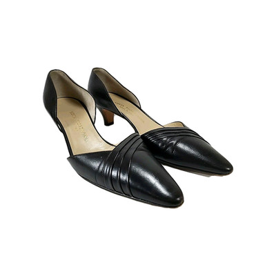 Silvia Fiorentina Womens Black Leather D'orsay 2'' Kitten Heel Shoes Sz 9.5 M