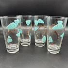 Set Of 4 VTG Federal Glass Amoeba/Boomerang/Contemporary #4695 Highball Glasses