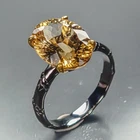 16 ct jewelry Natural Citrine Quartz Ring 925 Sterling Silver Size 9.5 /R478314