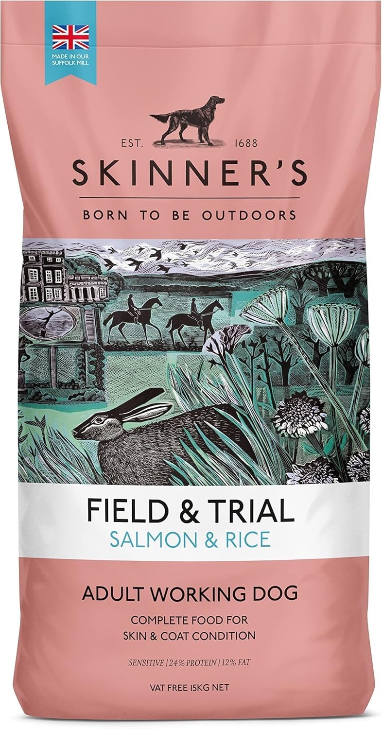 Skinners Field & Trial Salmon & Rice 15Kg , Complete Dry Adult Working Dog Food,