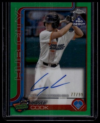 2025 Topps Pro Debut #PDC-188 Casey Cook Chrome Autographs Green Refractors #/99