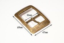 Huge Solid Brass Men Prong Center Bar Leathercraft Belt Buckle Fits 36mm Strap