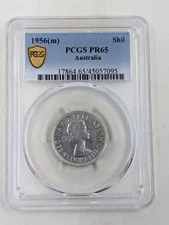 1956 (m) Melbourne Australia Pr65 Proof Shilling PCGS Graded