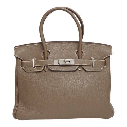 Hermes Birkin 30 Leather Gray Bag L Stamp Women's KNB016 #KNB016
