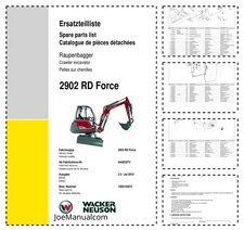 Wacker Neuson 2902RD Force Crawler Excavator Parts Catalog PDF