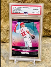 2018 Juan Soto Pink /25 PSA 10 POP 1 Panini Chronicles Prizm Refractor