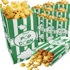 1oz Emerald Green Paper Popcorn Bags 100-pack - Carnival Theme - Customizable