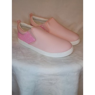 Slip-On Sneakers - Pink Glitter Accent