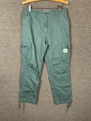 Carhartt WIP Cargo Pants Green Mens Size 32 Ripstop Workwear Utility Casual