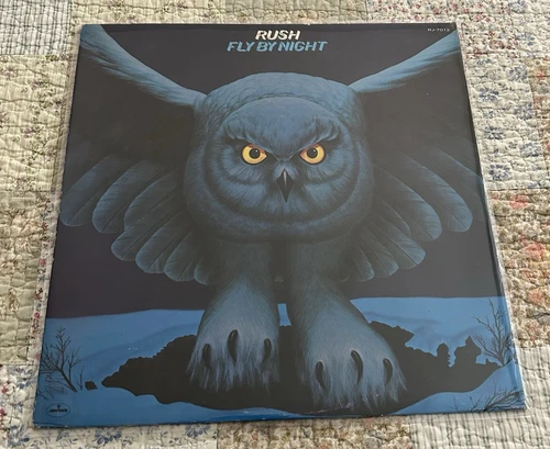 RUSH GLY BY NIGHT MERCURY RJ-7012 RARE 1975 1ST PRESS JAPAN LP INSERT VG++/ VG+