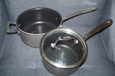All-Clad 3 Pc Lot  Anodized Non Stick Cookware 3Qt Saucepan & 2Qt Pan w/Lid