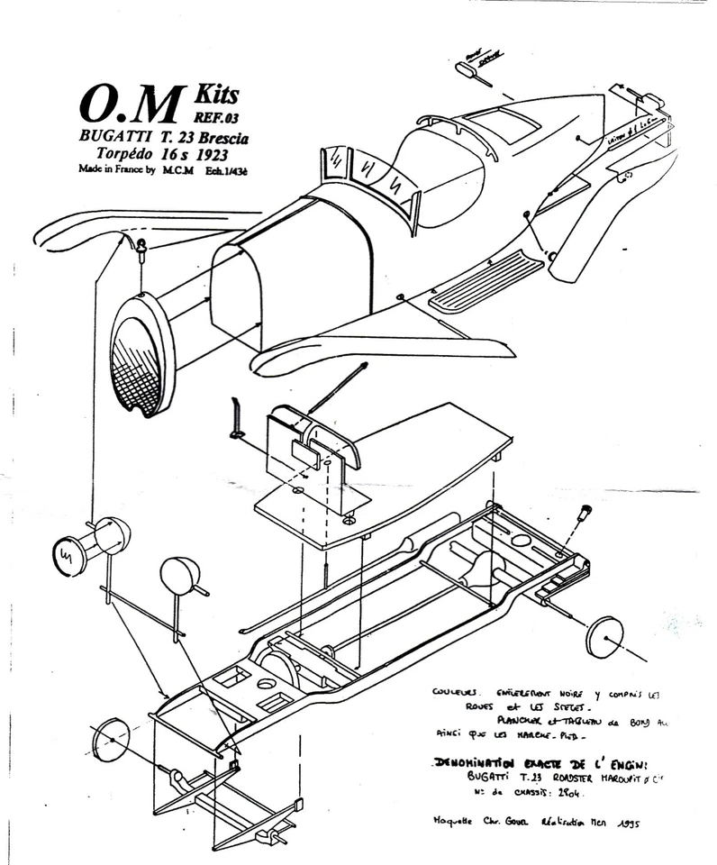 1-43 Bugatti Ty.23 Brescia 3seats street car - metal kit Automodellista.it - Immagine 3 di 4