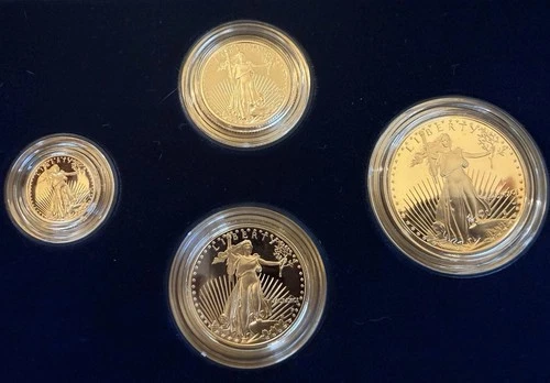1991 American Eagles 4 Gold Bullion Coins Proof Set~US Mint Box w/COA~1.85 oz.