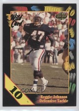 1991 Wild Card Draft 10 Stripe Reggie Johnson #4 Rookie RC 0c2. rookie card picture