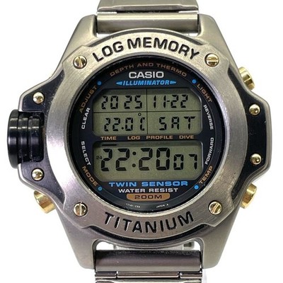 Casio Pro Trek Titanium Digitaluhr Twin Sensor Log Memory 200m Quarz Unisex