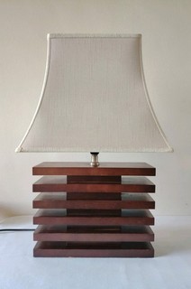 Vintage Table Lamp Wood Base