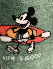 Life Is Good Disney Mickey & Minnie Golf Plush Throw Blanket 50x70 Green NWT