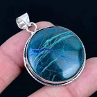 Chrysocolla 925 Silver Plated Handmade Pendant of 1.78"