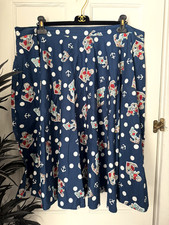 Hell Bunny 5XL (UK 24) Blue Tattoo Print Anchor Sailor Knee Length Skirt