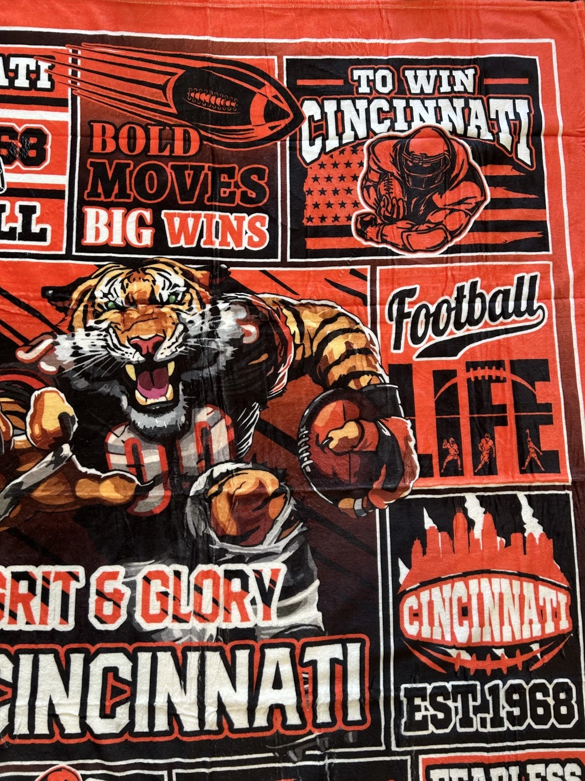 Cincinnati Bengals Football Fleece Blanket